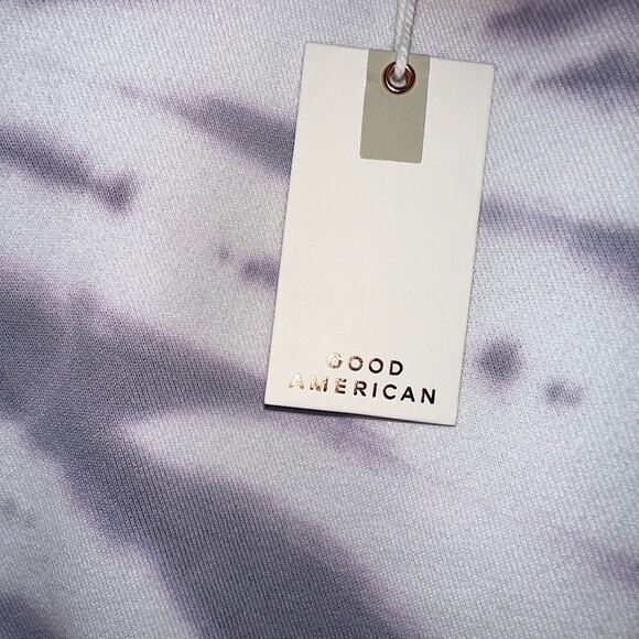 NWT Good American Cropped & Cool Sweatshirt in Lilac Tie Dye Size 3 Large - Picture 9 of 10